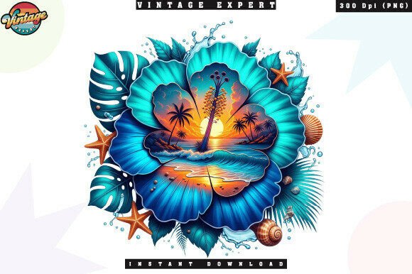 Download Tropical Sunset Hibiscus Flower PNG - Set Collection