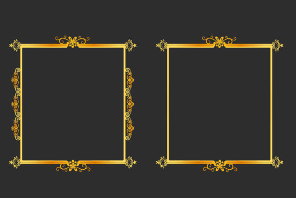 Download Luxury Golden Border &amp; Frame Set Design - Set Collection