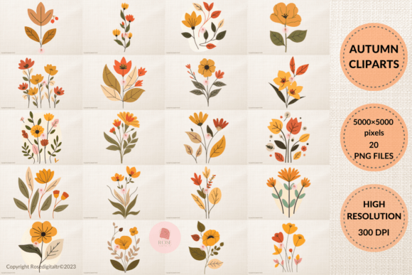 Download Autumn Flower PNG Clipart Graphics Bundle - Autumn flower png Collection