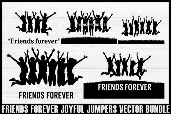 Download Friends Forever Jumping Silhouettes Set - Set Collection
