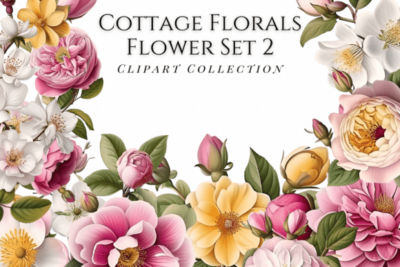 Download Cottage Floral Clipart Set 2 - Set Collection