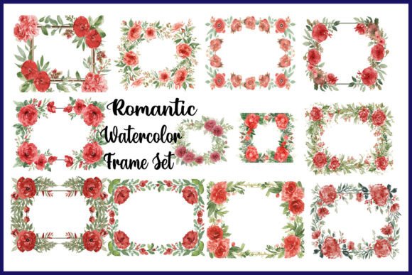 Download Romantic Watercolor Frame Set - Set Collection