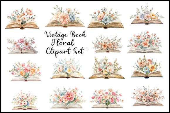 Download Watercolor Floral Book Vector Design Set - Set Collection