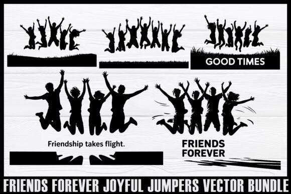 Download Friends Forever Jumping Silhouettes Set - Set Collection