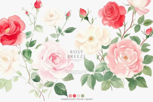 Download Vintage Roses Floral Clipart Set - Set Collection