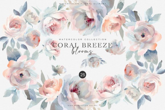 Download Watercolor Pastel Flowers Clipart Set - Set Collection