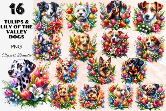 Download Tulips &amp; Lily of the Valley Dogs Flowers - Tulips Collection