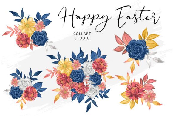 Download Cute Easter Floral Clipart Set - Set Collection
