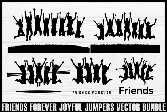 Download Friends Forever Jumping Silhouettes Set - Set Collection