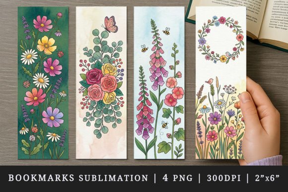 Download Flowers Bookmark Design Set - Set Collection