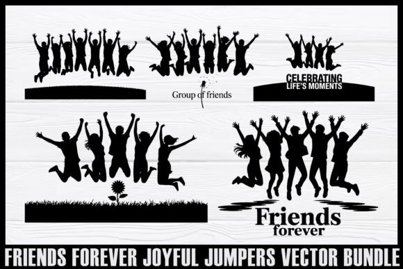 Download Friends Forever Jumping Silhouettes Set - Set Collection