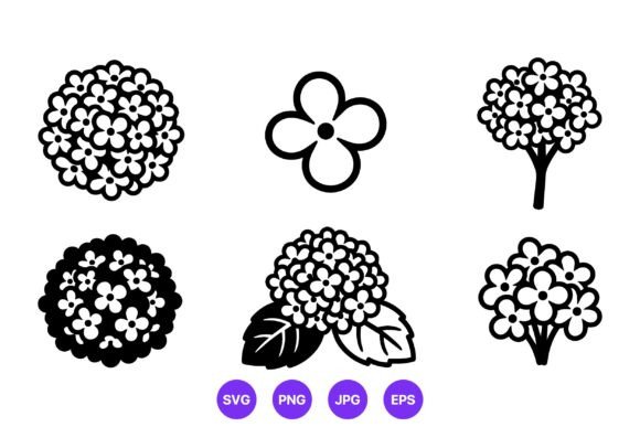 Download Black White Floral Cluster Icon Set - Set Collection