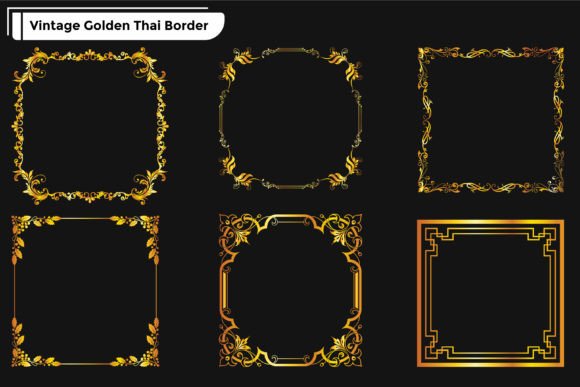 Download Luxury Golden Artistic Frame Border Set - Set Collection