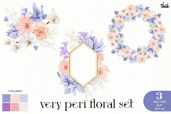Download Watercolor Violet Floral Clipart Png Set - Set Collection