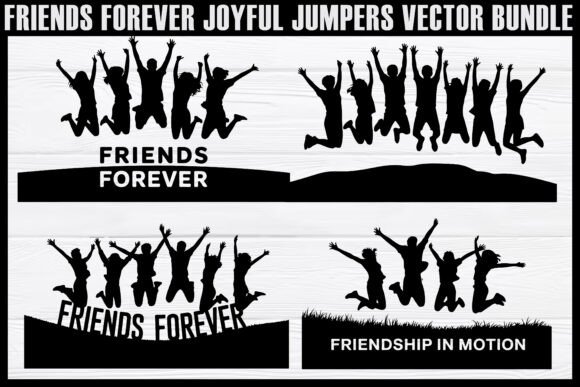 Download Friends Forever Jumping Silhouettes Set - Set Collection