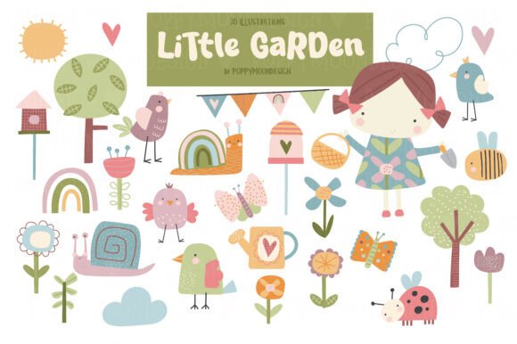 Download Little Garden Clipart Set - Set Collection
