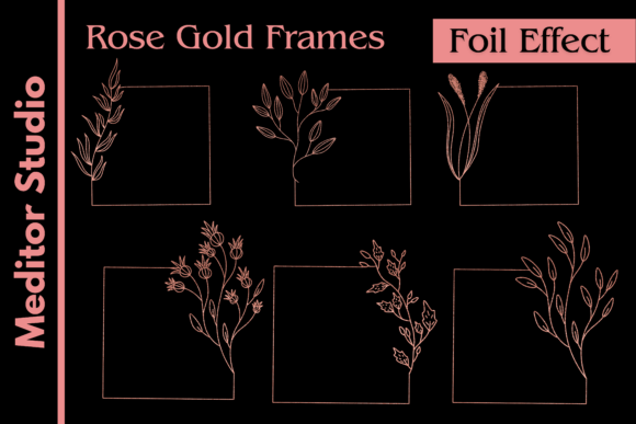 Download Rose Gold Floral Frames Set - Set Collection
