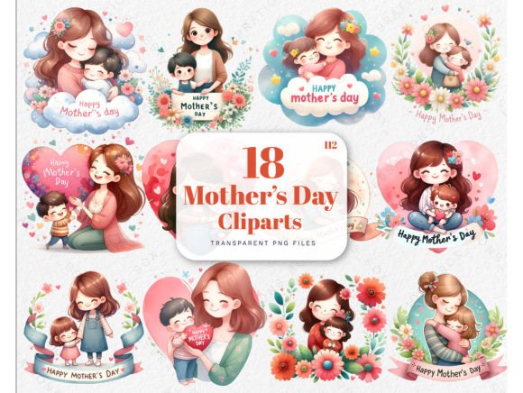 Download Cute Happy Mother's Day PNG Clipart Set - Set Collection
