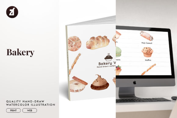 Download Bakery Set1 Watercolor Illustration - Set Collection