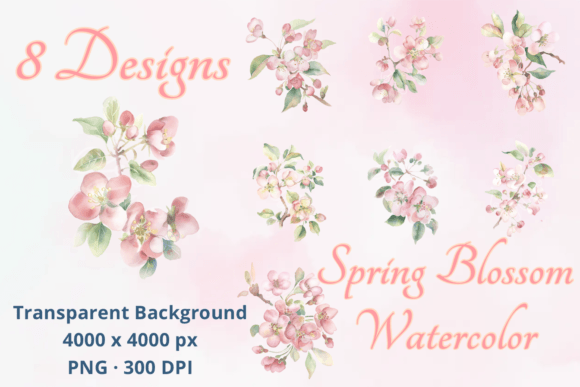 Download Delicate Floral Watercolor Clipart Set - Set Collection