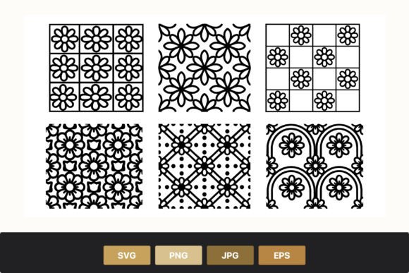 Download Black White Floral Patterns Vector Set - Set Collection