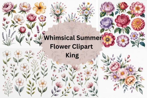 Download Whimsical Summer Flower Clipart - Summer flower clipart Collection