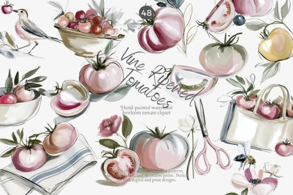 Download Vine Ripened Tomatoes Clipart Set - Set Collection